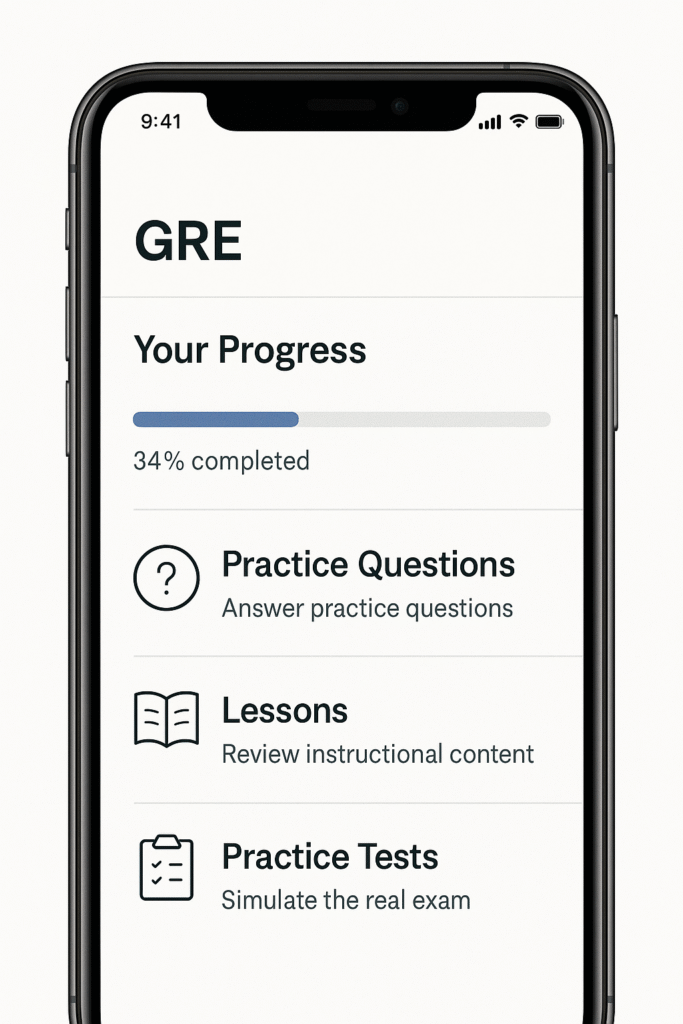 GRE preparation platform accessible on mobile devices for flexible studying